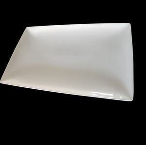 White Ceramic Rectangular Serving Platter Oven Safe